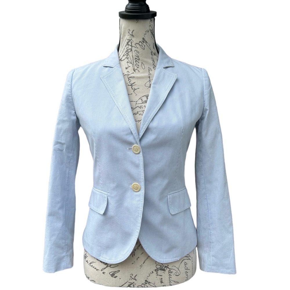 J. Crew Light Blue Pinstripe Blazer